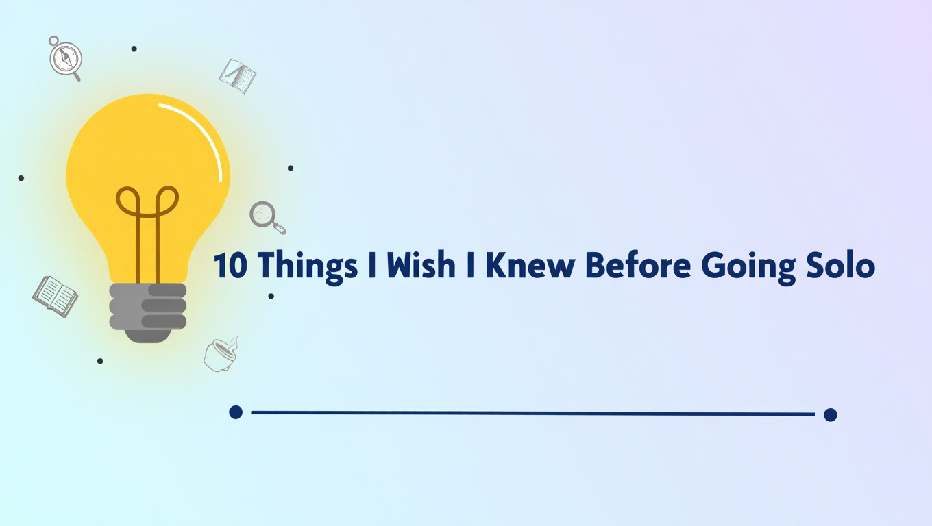 10 Things I Wish I Knew Before Going Solo - advice tutorial
