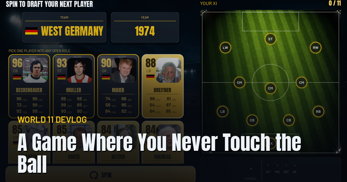 Why I Made a Football Game Where You Never Touch the Ball - Related game-development tutorial